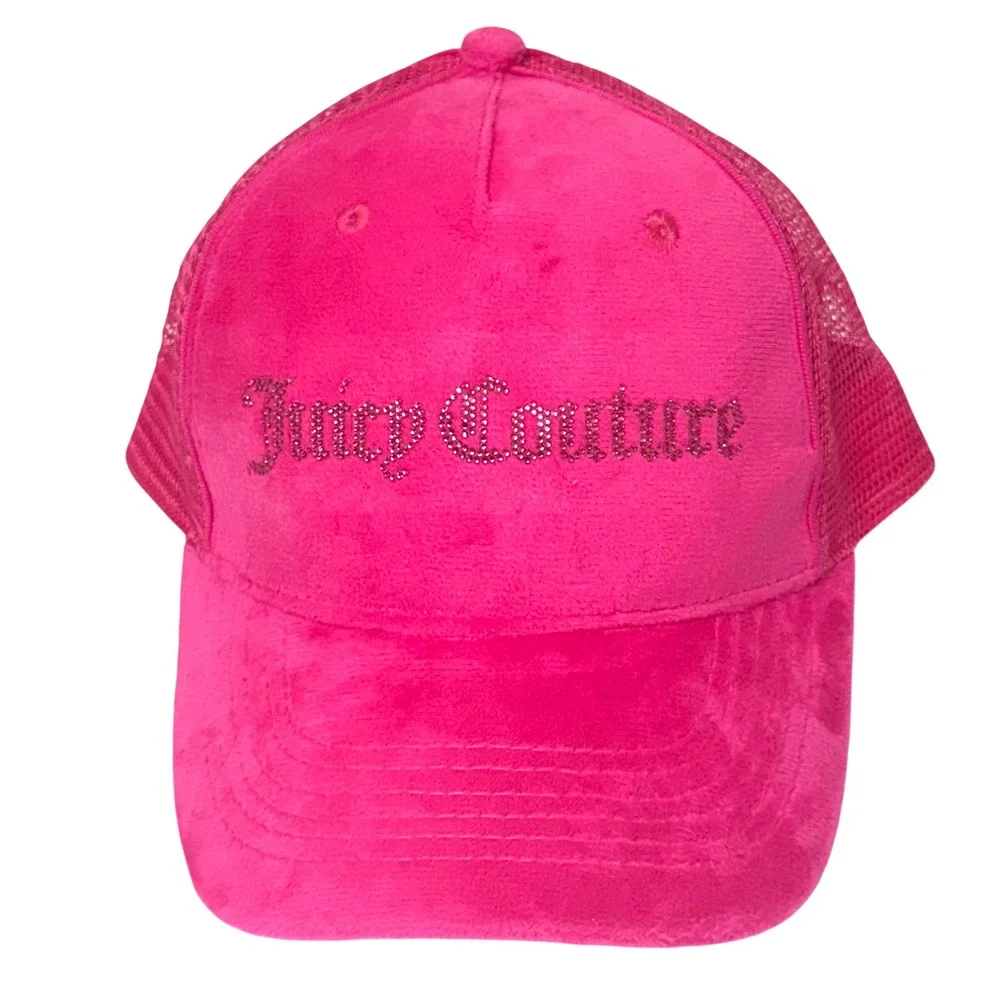 NWT Juicy Couture Women OS Hot Pink NEW Velour Rhinestone Juicy